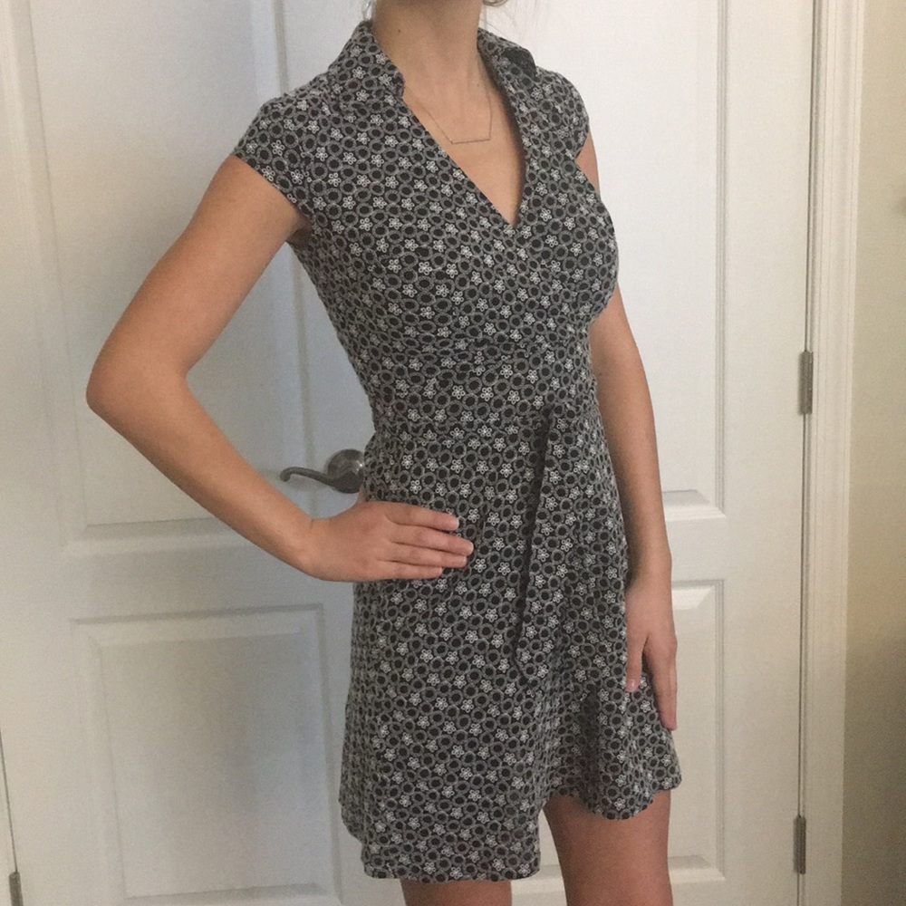 LOFT Black Eyelet Dress w/ Side Tie - Size 00P